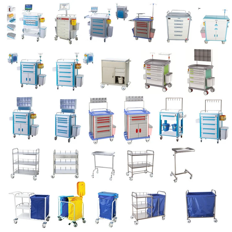 Stainless Steel Hospital Mobile Nursing Dirty Linen Medical Waste Trolley for Salematerial Metal