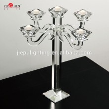 wholesale anterity square base Crystal candle stand candelabra candlestick for decoration