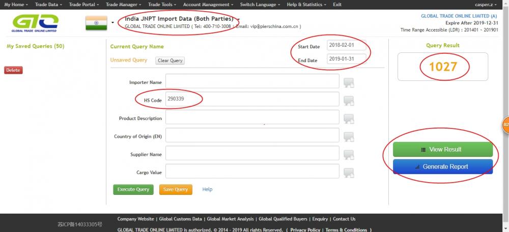 India JNPT Import custom data of Chemcial products