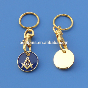 Masonic trolley coin keychain