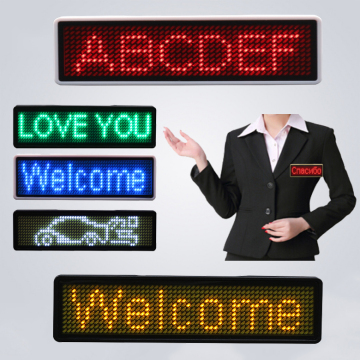 Programmable Scrolling Hotel Staff LED Name Tag Badge