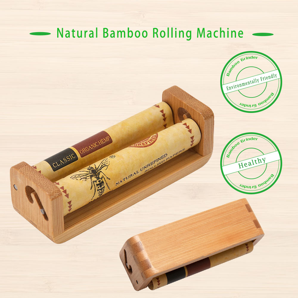 HORNET Natural Bamboo Rolling Machine for Classic Paper Smoking Cigarette Roll Machine with Hard Plastic Smoking Accessories