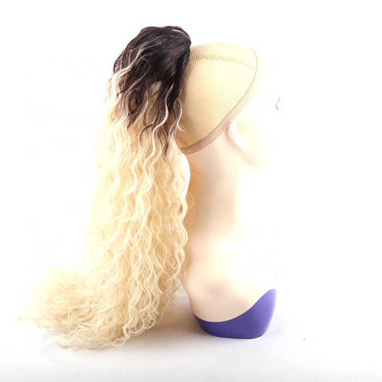 wholesale 30inch long synthetic hair drawstring ponytail for black women ombre color julianna hair pony tail