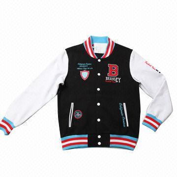 Varsity baseball jacket with embroidery