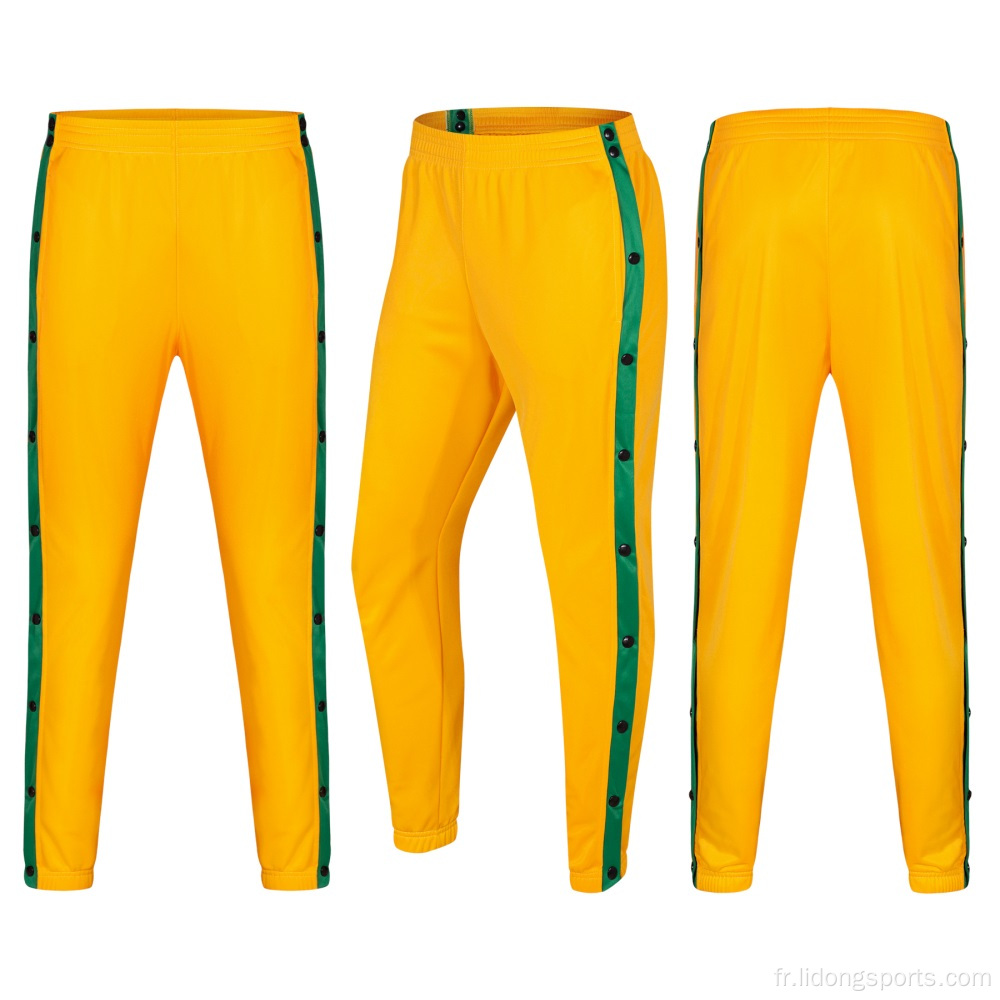 Basketball Soccer Sports Pantalon de bouton de boucle ouverte complète