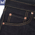 Özelleştirilmiş 22oz Selvedge Mens ağır denim ince kot pantolon