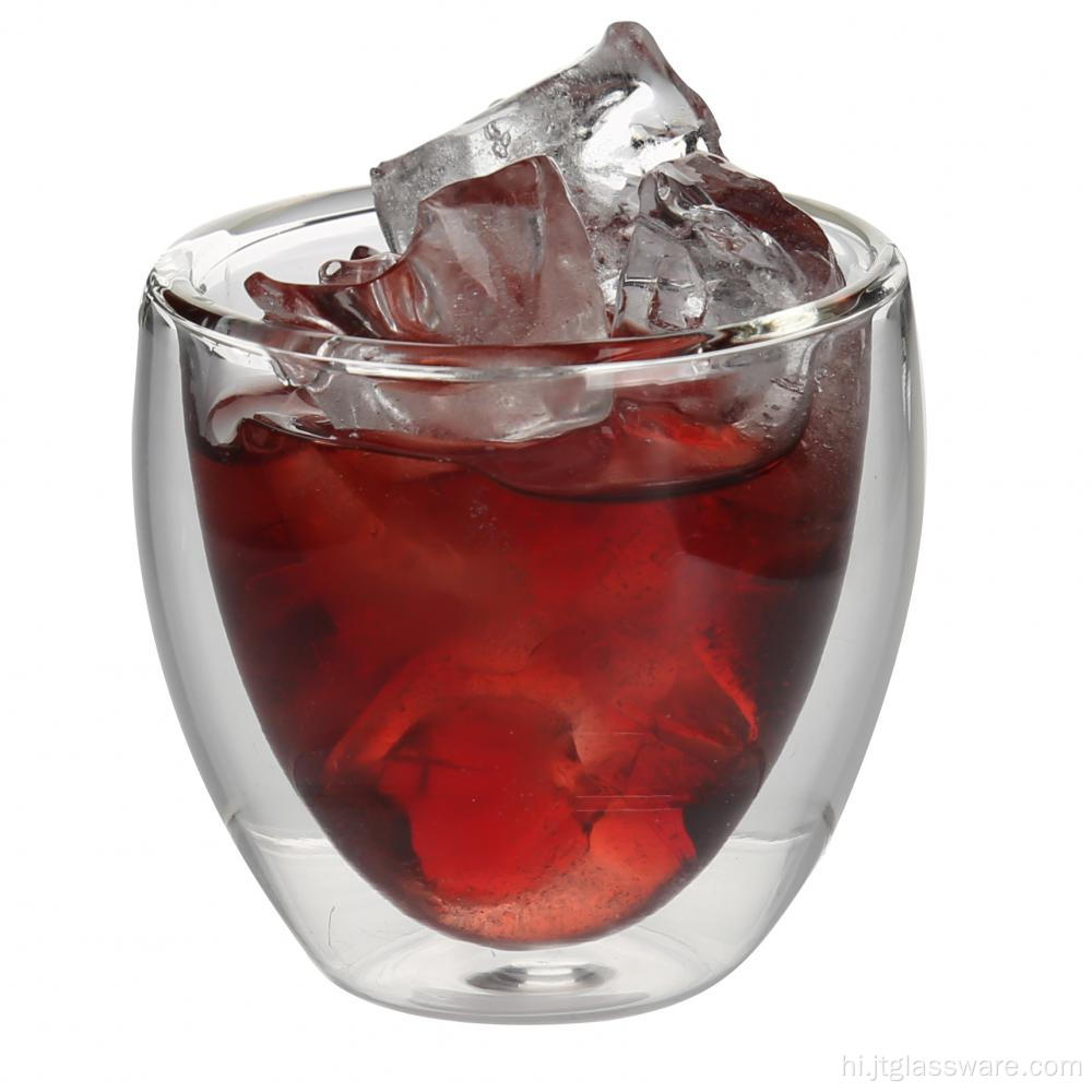 डबल वॉल बोरोसिलिकेट ग्लास कप क्लियर ग्लास कप