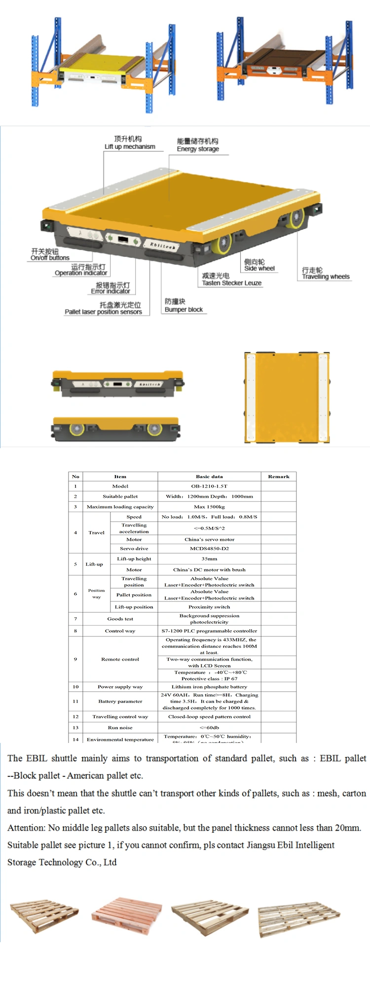 The Food Industry Custom Q235B Pallet Runner Rack Radio Shuttle Racking OEM