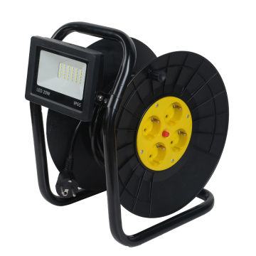 German Electric Retractable Cable Reel - 40m Extension Cord Socket Power Reel