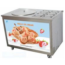 Machine de rouleau de crème glacée en acier inoxydable