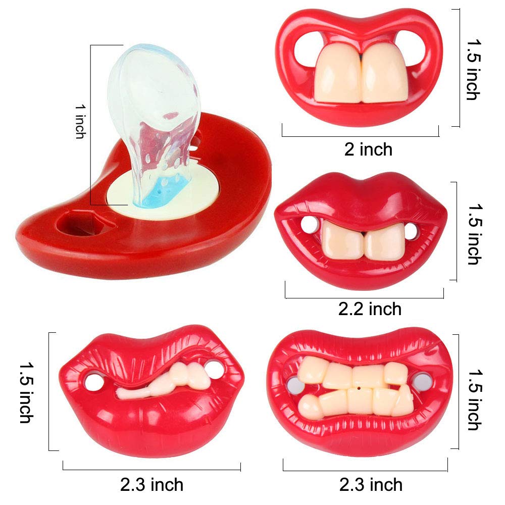 Baby products funny red lip newborn pacifier baby soothers