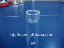 Double layers round clear glass candle holder