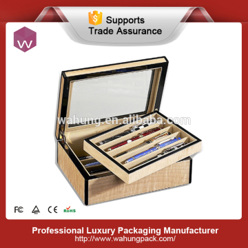 luxury double layer wooden pen gift box wholesale