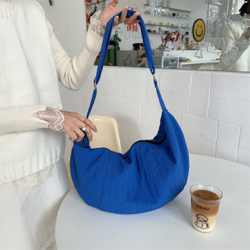 Eco Friendly Blue Zippered Custom Canvas Satchel Bag