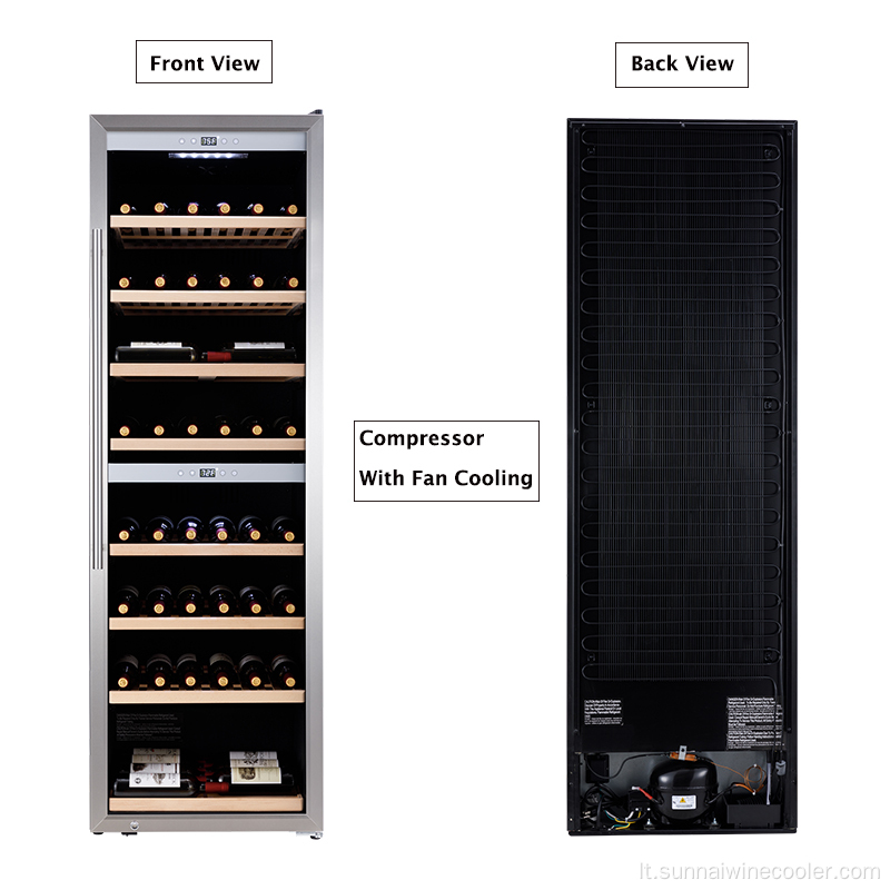 Aukšto vyno šaldytuvo kompresoriaus šaldytuvo vyno aušintuvas