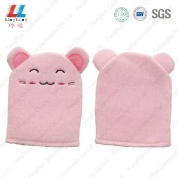 Pretty pink style animal bath gloves