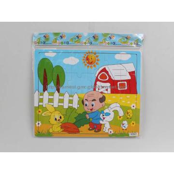 Wooden puzzle intellectual toy with cartoon design puzzle for kid
