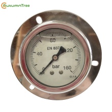 Liquid Filled Stainless Steel Case Manometer with Back Flange