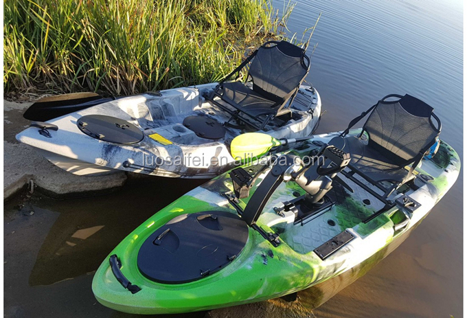 Kayak with pedals sit on kayak fishing