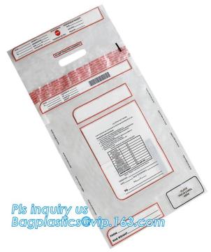 Plastic Bag Tamper Evident Security Void Bag- Security Bags For Money, Tamper Evident Security Deposit Bags