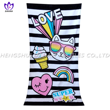 100% cotton reactive printing plush beach towels