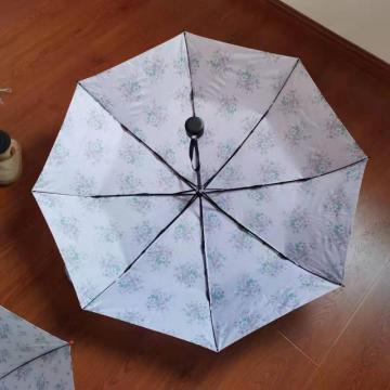 21 "Half Fiber Three Fold Hand Open Umbrella