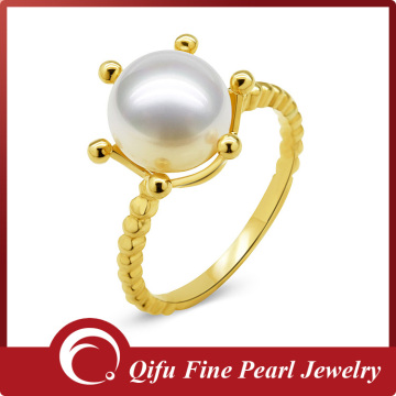 Hot selling Women Stylish Jewelry 18K Freshwater Pearl Ring Designs