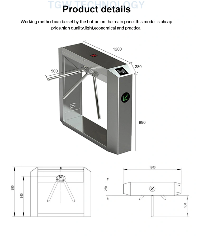 Flexibile Automatic Tripod Turnstile for Corporate Facilities 