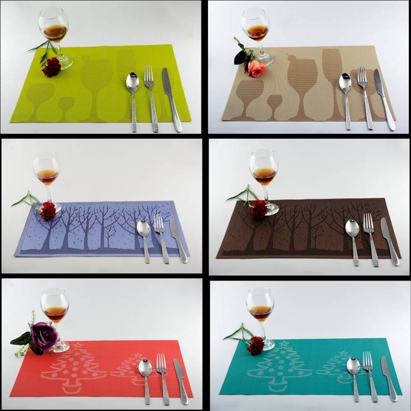 Jacquard चटाई सजावट कांच छोटे क्रिसमस पेड़ पीवीसी pad33 खाते हैं Jacquard eat mat decoration glass small Christmas tree PVC pad33