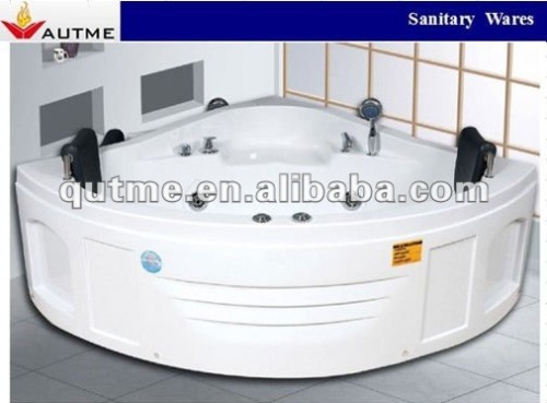 Most Popular Double Sided Comfortable Concrete Massage Bathtub with Two Pillows