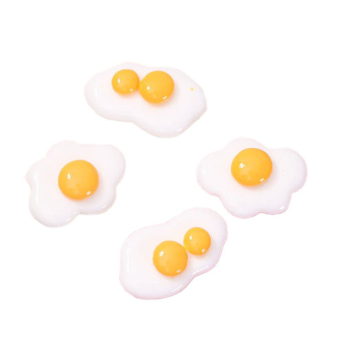 Kawaii Imulation Fried Egg Bread Flatback Resin Cabochon Miniature Dollhouse Food Scrapbooking DIY Doll House Αξεσουάρ