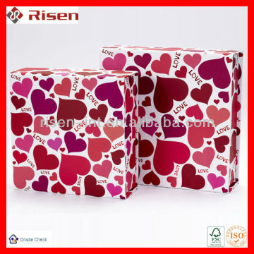 heart printing folding gift boxes