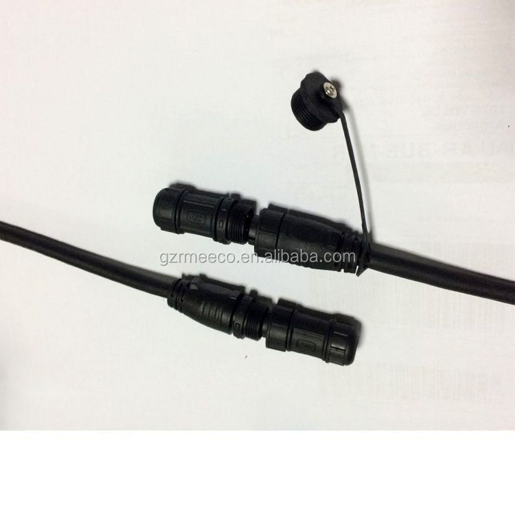 IP68 waterproof 4 pin male to female aviation screw lock connector m12 extension cable connector