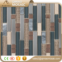 Mixed Strip Tile Stone Glass Tile For Backsplash Decoration