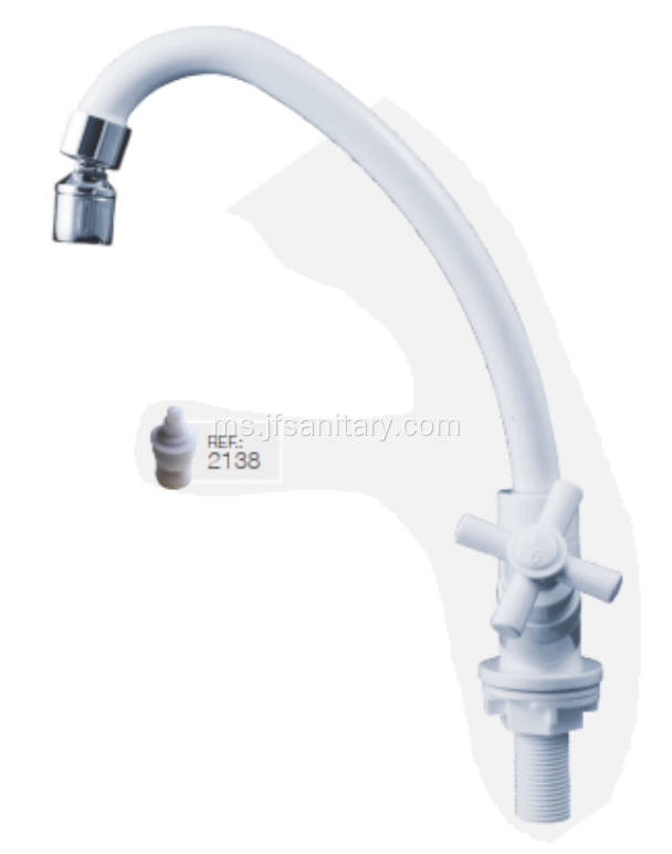 Long Gooseneck Swivel Faucet ABS White Sink Tap