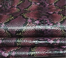 Cow grain leather python foil for handbags