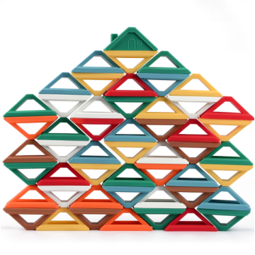 7-PCs Silicone Stacking Nesting Triangle Toys Stacker Blocks