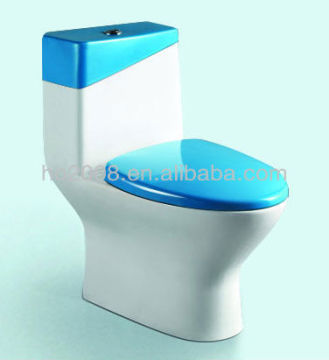 Bathroom Ceramic Blue Color Toilet