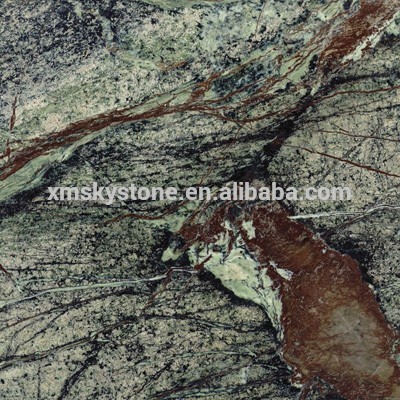 Own Factory Polished Surface Finished Good Quality Cheap Rainforest Green Marble