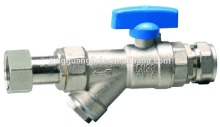 Compression Fitting Ball Valve With Strainer/Brass Strainer Ball Valve