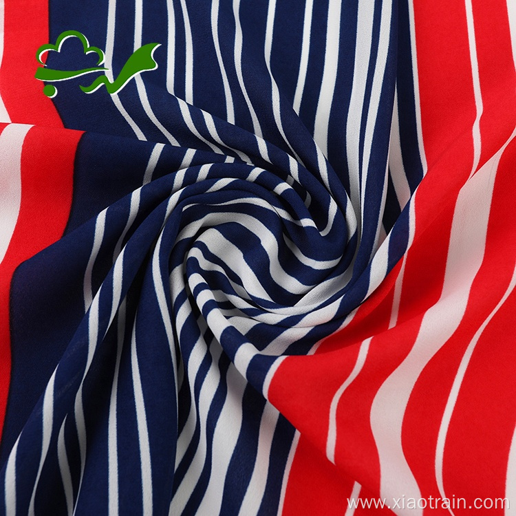 75D striped printed chiffon polyester fabric