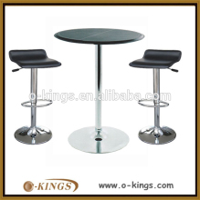 Modern round cocktail table and bar stool set