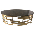 Oval Stainless Steel Brass Coffee Table