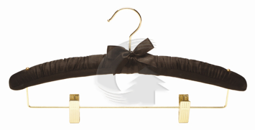 brown bowknot clips satin padded hanger