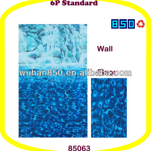 Durable PVC Waterfall Patterned Swimming Pool Lining