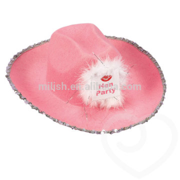 HEN-0057 ladies night hen party pink cowgirl hat with tiara