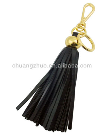 Fashion 2013 tassels leather keychain for handbag , high quality detachable keychains,braided leather keychain.