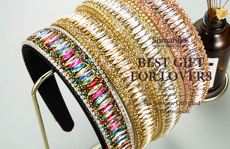 SUMANDO 2022 من المألوف البيع الساخن RHINESTONE COLOTULL BLING HAIRBANDS