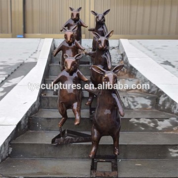 China factory casting small bronze rabbit statue