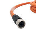 M12 T-CODED 4-PIN FEMALE SHIELD POWER PLUG Cable